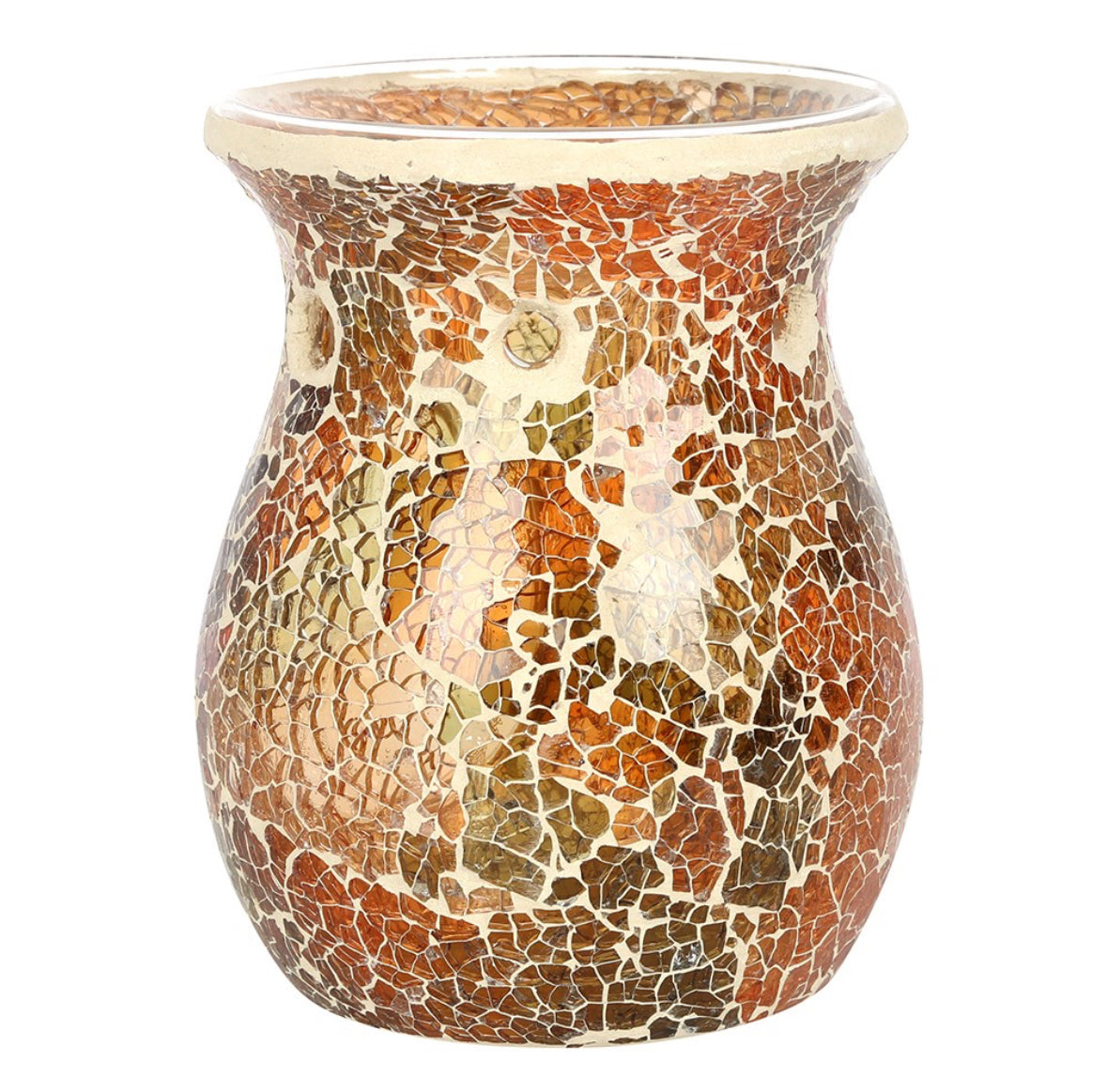 Large Brown Crackle Oil Burner