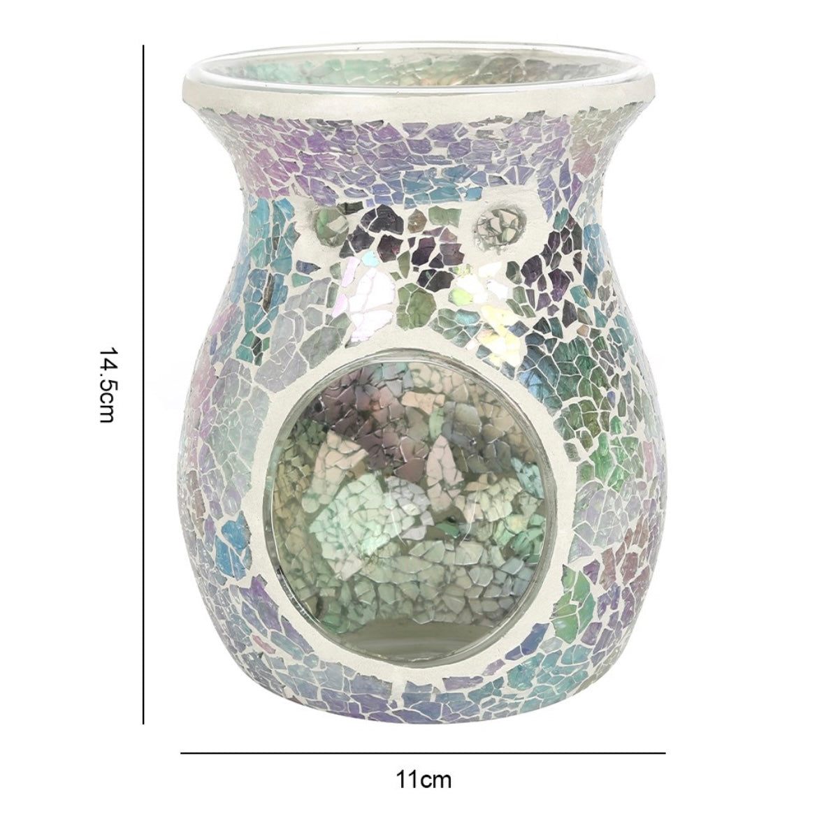 Large Irridescent Crackle Oil Burner