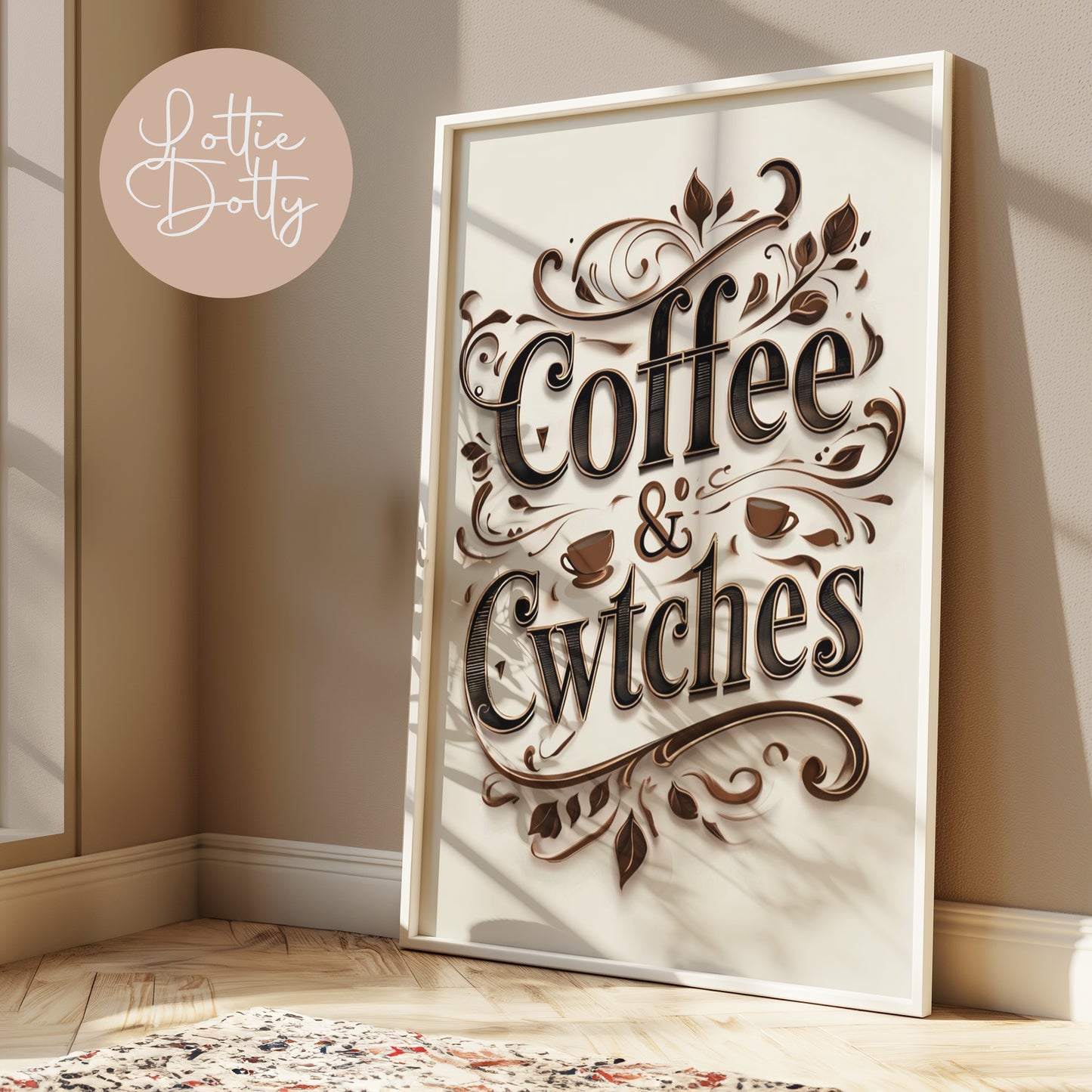 Coffee & Cwtches Print