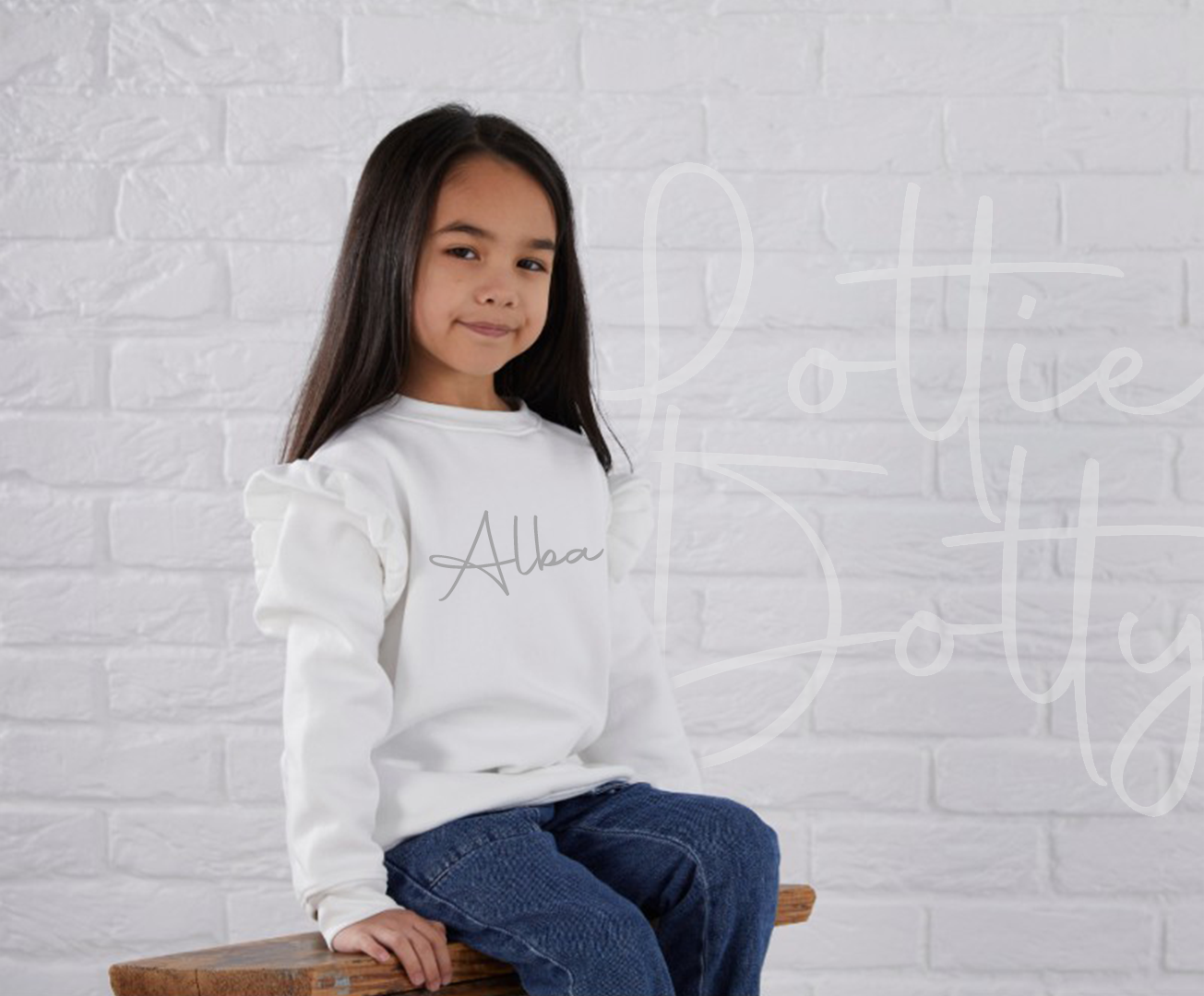 The Alba - Personalised Frill Sweatshirt.