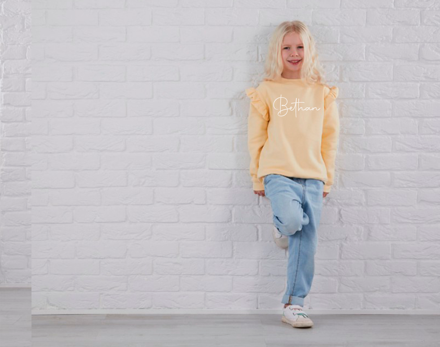 The Alba - Personalised Frill Sweatshirt.