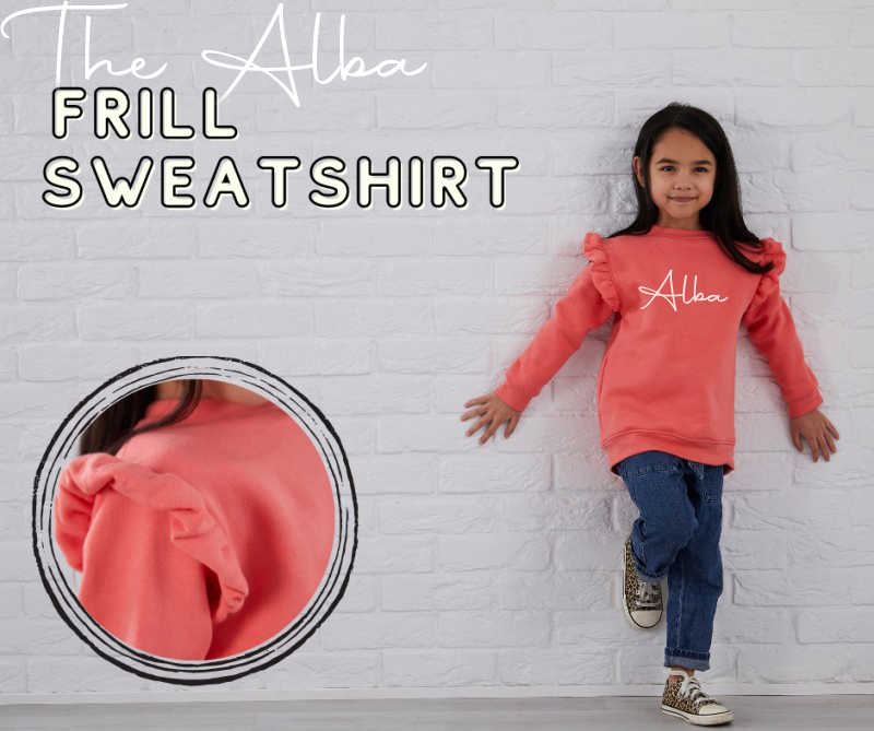 The Alba - Personalised Frill Sweatshirt.